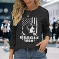Beagle Mom Cool Vintage Retro Proud American Long Sleeve T-Shirt Gifts for Her