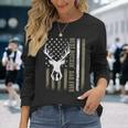 Best Buckin' Dad Ever Deer Hunting Fathers Day American Flag Long Sleeve T-Shirt Gifts for Her