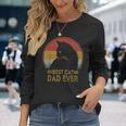 Best Cat Dad Ever Retro Sunset Daddy Cat Father's Day Long Sleeve T-Shirt Gifts for Her