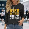 Bier-Aktivist Schwarzes Langarmshirts, Ich Klebe An Der Theke Lustiges Biertrinker-Design Geschenke für Sie