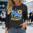 Bigfoot Glasses Total Solar Eclipse 2024 Van Gogh Bigfoot Long Sleeve T-Shirt Gifts for Her