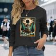 Bigfoot Total Solar Eclipse 2024 Vermont Sasquatch Vintage Long Sleeve T-Shirt Gifts for Her