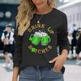 Bitches Drink Up St Patrick's Day Beer Lover Womens Long Sleeve T-Shirt Gifts for Her
