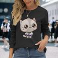 Bjj Brazilian Jiu Jitsu Purple Belt Kawaii Cat Long Sleeve T-Shirt Gifts for Her