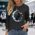 Black Cat Crescent Sailor-Moon Phases Astrology Pet Lover Long Sleeve T-Shirt Gifts for Her