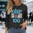 Blue Keep It 100 Blue Color Graphic Long Sleeve T-Shirt Gifts for Her