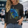 Blue Poison Dart Frog Colored Exotic Animal Amphibian Pet Long Sleeve T-Shirt Gifts for Her
