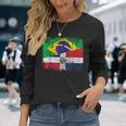 Brazil Dominican Republic Flags Half Dominican Brazilian Long Sleeve T-Shirt Gifts for Her