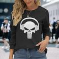 Calavera Dj Con Cascos Dj Skull Headphones Camiseta de manga larga Regalos para ella