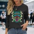 Cannabis Tiki Mask Hawaiian Totem Smoke Weed Hemp Idea Long Sleeve T-Shirt Gifts for Her