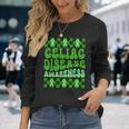 Celiac Disease Awareness Green Ribbon Gluten Long Sleeve T-Shirt Gifts for Her