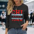 Chi Town Chicago Souvenir Skyline Flag Long Sleeve T-Shirt Gifts for Her