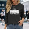 Chicago Illinois Skyline Pride Black & White Vintage Chicago Long Sleeve T-Shirt Gifts for Her