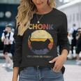 Chonk Cat Big Meme Retro Style Vintage Cats Memes Long Sleeve T-Shirt Gifts for Her