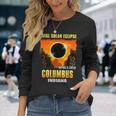 Columbus Indiana 2024 Total Solar Eclipse Long Sleeve T-Shirt Gifts for Her