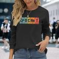 Crochet Periodic Elements Colorful Chemistry Crochet Long Sleeve T-Shirt Gifts for Her