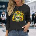 Cute Baby Frog Sunflowers Long Sleeve T-Shirt Gifts for Her