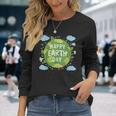 Cute Planet Earth Saying Happy Earth Day 2024 Long Sleeve T-Shirt Gifts for Her
