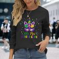 Cute Unicorn Face Mask Mardi Gras Outfit For Girls Womens Long Sleeve T-Shirt Gifts for Her