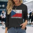 Czech Republic Flag Family Pride Country Vintage Long Sleeve T-Shirt Gifts for Her