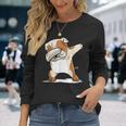 Dabbing Bulldog Anglais Dab Dance Chien T-shirt à manches longues Cadeaux pour elle