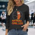 Damen Serial Griller Grillenatertag Grill Herrentag Papa Mit-Ausschnitt Langarmshirts Geschenke für Sie