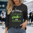 Das Leben Ist Schöner Mit Krokodilen Zoo Animal Crocodile Langarmshirts Geschenke für Sie