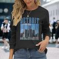 Detroit Skyline 313 Michigan Vintage Pride Long Sleeve T-Shirt Gifts for Her