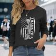 Distressed Memorial Day Flag Military Boots Dog Tags Long Sleeve T-Shirt Gifts for Her