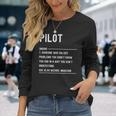 Divertido Título De Trabajo De Pilot Definition Camiseta de manga larga Regalos para ella