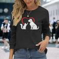 Dog Puppy And Baby Cat Heart Animal Dog & Cat Long Sleeve T-Shirt Gifts for Her
