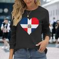 Dominican Republic Flag Heart Dominican Republic Long Sleeve T-Shirt Gifts for Her