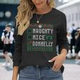 Donnelly Family Name Naughty Nice Donnelly Christmas List Long Sleeve T-Shirt Gifts for Her