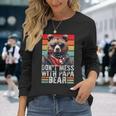 Don't Mess With Papa Bear Vintage Papa Bear Father's Day Long Sleeve T-Shirt Gifts for Her