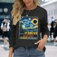 Eagle Pass Texas Total Solar Eclipse 2024 Starry Night Long Sleeve T-Shirt Gifts for Her