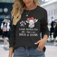 Easily Distracted By Dogs And Cows Women Long Sleeve T-Shirt Gifts for Her