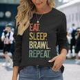 Eat Sleep Brawl Repeat Stars Video Gamer Gaming Long Sleeve T-Shirt Gifts for Her