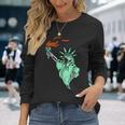 Face Gas Mask Statue Of Liberty Freedom Political Humor Long Sleeve T-Shirt Gifts for Her