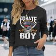 Family Skull Pirate Boy Jolly Roger Crossbones Flag Long Sleeve T-Shirt Gifts for Her