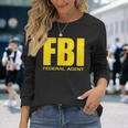 Fbi Federal Bureau Of Investigation Chest Logo Agent Langarmshirts Geschenke für Sie