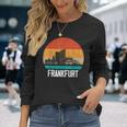 Frankfurt Skyline Retro Vintage Souvenir Frankfurt Langarmshirts Geschenke für Sie