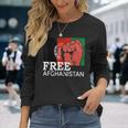 Free Afghanistan Afghan Flag United State Veteran Support Long Sleeve T-Shirt Gifts for Her