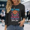 Free Throws Or Pink Bows Your Aunty Loves You Gender Reveal Long Sleeve T-Shirt Gifts for Her