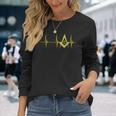 Freemason Heartbeat Ekg Pulse Mason Masonic Symbol Of Faith Long Sleeve T-Shirt Gifts for Her