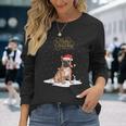 Frenchie Santa Xmas Merry Christmas French Bulldog Long Sleeve T-Shirt Gifts for Her