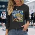 Frog Toad Van Gogh Style Starry Night Long Sleeve T-Shirt Gifts for Her