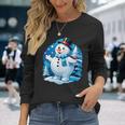 Frosty Friends Christmas Snowman In Winter Wonderland Long Sleeve T-Shirt Gifts for Her