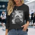 Graphic Bigfoot Selfie With Alien Ufo Vintage Bigfoot Long Sleeve T-Shirt Gifts for Her