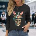 Easter Bunny Skull Egg Hunt Easter Day Long Sleeve T-Shirt Gifts for Her