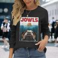 English Bulldog Jowls Burger Bully Dog Mom Dog Dad Long Sleeve T-Shirt Gifts for Her
